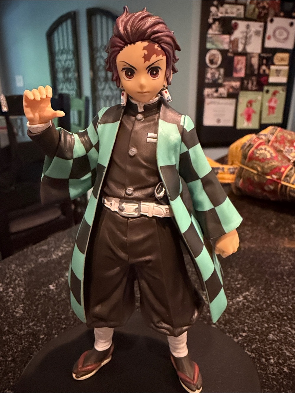 Demon Slayer Tanjiro Kamado Action Figure - Black & Teal